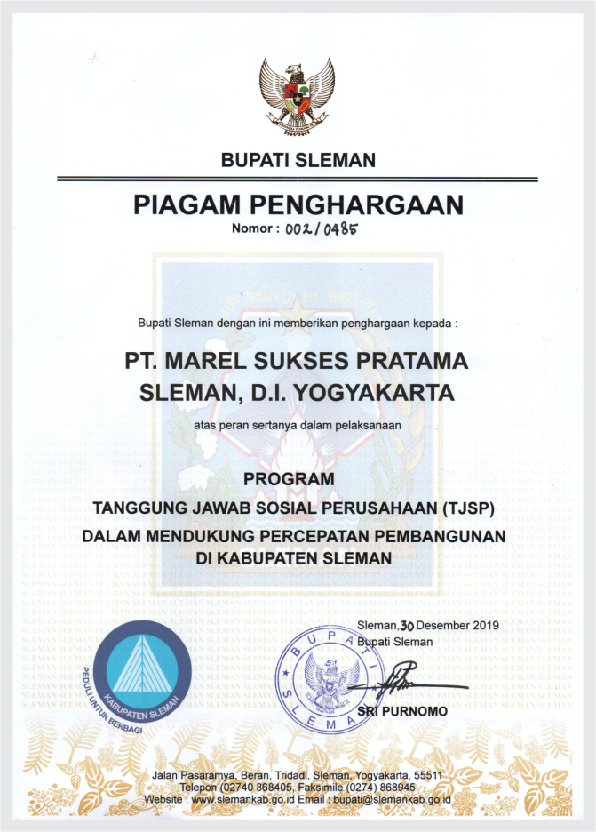 Piagam Bupati Sleman